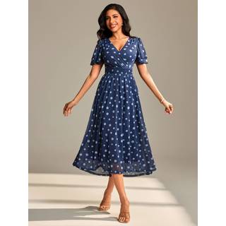 Jolie Moi Jolie Moi maxikjole med flagrende ærmer i mesh - EU 40 (UK 12)