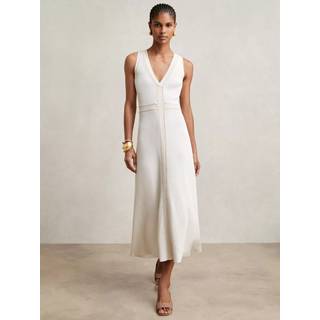 Reiss Reiss Ivory Lou Craft-Stitch Knitted Midi Dress - xsmall
