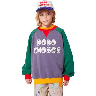 Bobo Choses Bobo Choses Color Block Ranglan Sleeve Sweatshirt Multicolor  Multicolor 2-3 Years  Grå  2-3 år  mand