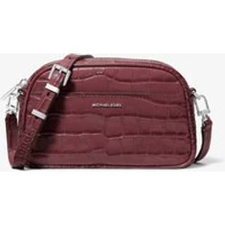 MK Jet Set Small Crocodile Embossed Leather Camera Crossbody Bag - Red - Michael Kors - ONE SIZE