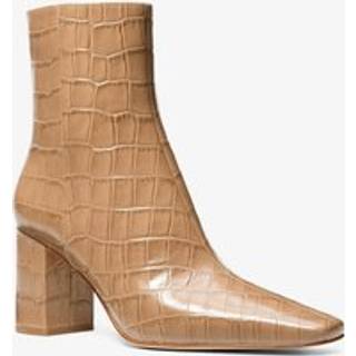 MK Elise Crocodile Embossed Leather Boot - Natural - Michael Kors - EU 40.5