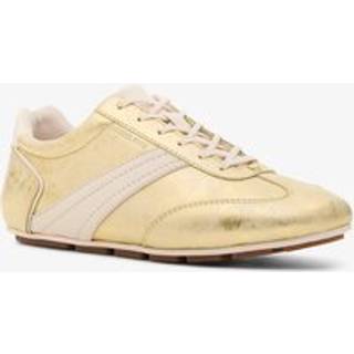 MK Susie Metallic Leather Trainers - Gold - Michael Kors - EU 40.5