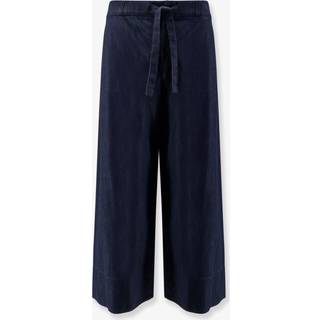 'S Max Mara Jour cotton chambray wide-leg pants - blue - L-XL