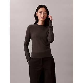 Merino Wool Crew Neck Jumper - Grey - XS