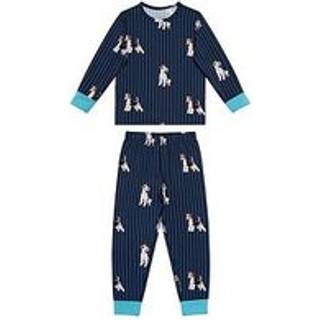Chelsea Peers Chelsea Peers Kids Terrier Hund Tryk Stribet Lang Pyjamas Sæt