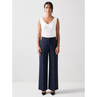 LK Bennett LK Bennett Blue Audrey Petite Spring Wide Stretch Trousers