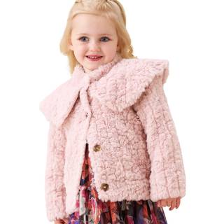 Angel & Rocket Angel & Rocket Pink Cecile Faux Fur Cape Collar Coat