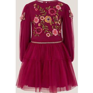 Monsoon Monsoon Red Floral Embroidered Butterfly Disco Dress - 110116cm