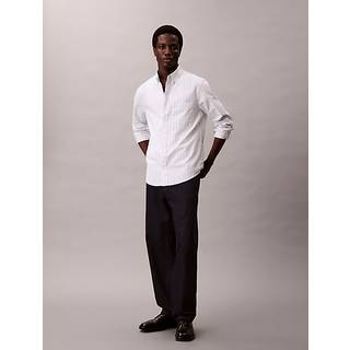 Stripe Oxford Classic Button-Down Shirt - White - L