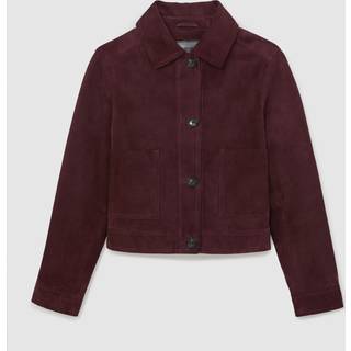 Reiss Reiss Burgundy Sonny Suede Button-Through Jacket