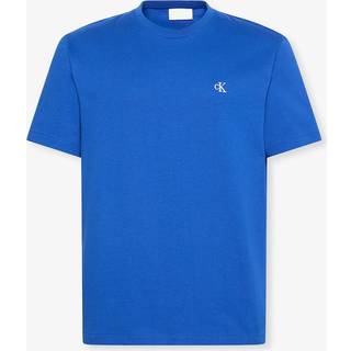 Embroidered Monogram Logo Relaxed T-Shirt - Blue - M