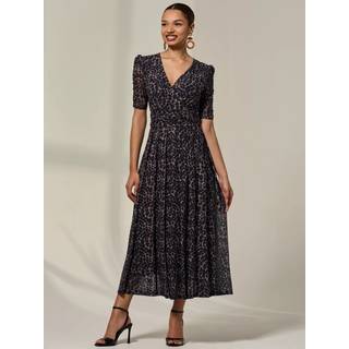 Jolie Moi Jolie Moi Ruched Sleeve Mesh Kjole - EU 44 (UK 16)