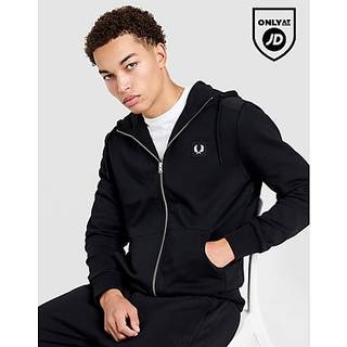 Fred Perry Badge Full Zip Panel Hoodie, Sort - XL