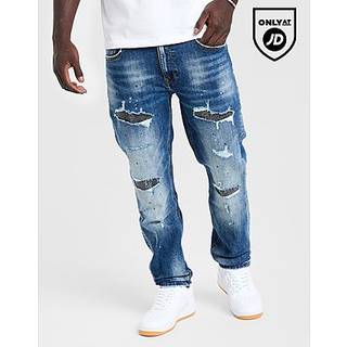 Supply & Demand Rhinestone Slim Ripped Jeans, Denim - M