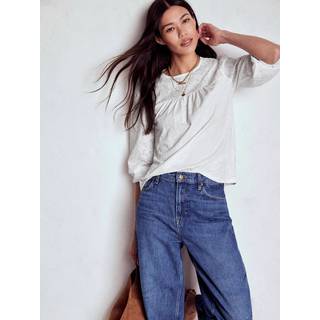 Boden Boden White May Broderie Blouse