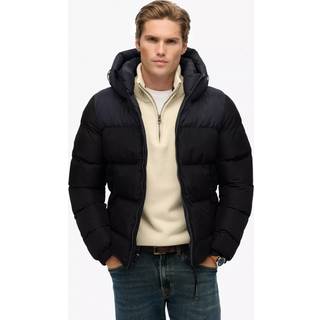 Superdry Colour Block Hooded Puffer Jacket Black