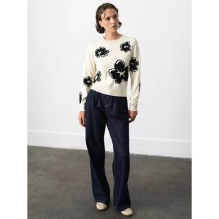 French Connection French Connection White Paislee Floral Print Jacquard Jumper