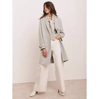 Mint Velvet Mint Velvet Grey Wool Blend Hand Finished Midi Coat