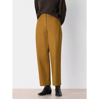 Whistles Whistles Brown Side Pleat Tapered Trousers