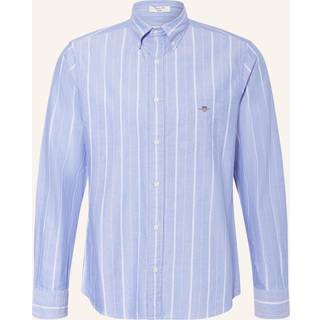 GANT Regular Fit Classic Striped Oxford Shirt Rich Blue