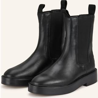 Leather Stacked Heel Chelsea Boots - Black - EU 36