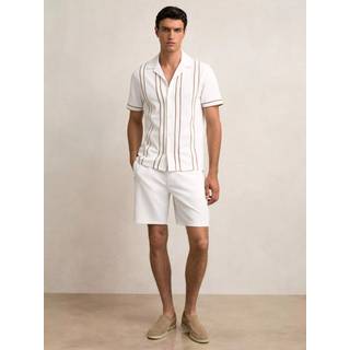 Reiss Reiss White Angus Textured Drawstring Shorts - X-Large