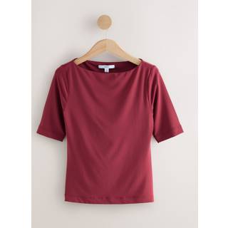 Next Burgundy Soft Touch Slash Neck Half Sleeve T-Shirt