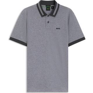 BOSS Dot Print Polo T Shirt Grey