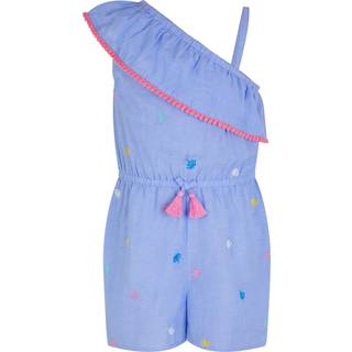 Angels By Accessorize Angels By Accessorize Blue Girls Embroidered One Shoulder Playsuit