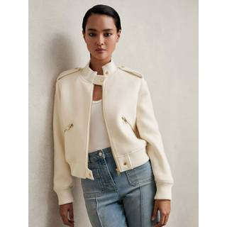 Reiss Reiss Cleo børstet uld-epaulette bomberjakke