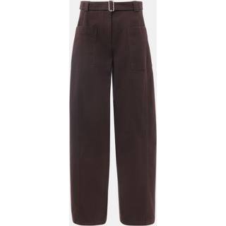 Whistles Whistles Brown Belted Cotton Barrel Trousers