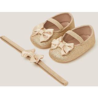 Monsoon Monsoon Baby Sløjfe Glitter Støvletter & Pandebånd Sæt - 6268cm