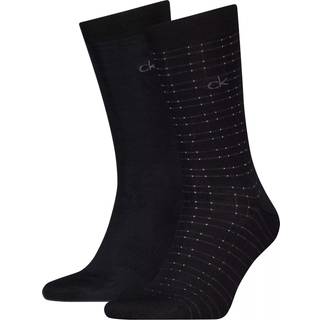2 Pack Soft Cotton Stretch Crew Socks - Black - One Size