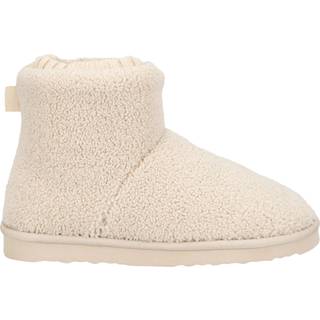 Totes Totes Cream Isotoner Ladies Borg Boots With Cuff Detail