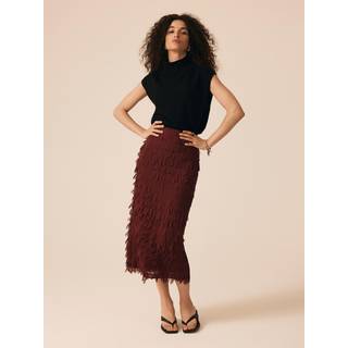Mint Velvet Mint Velvet Red Fringed Midi Skirt - 18