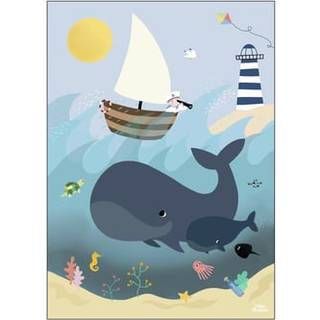 Poster & Frame Plakat - Hvaler og bølger A3