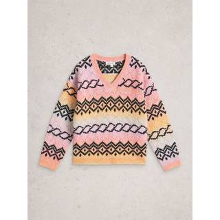 White Stuff White Stuff Pink Spacedye Pointelle Jumper