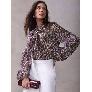 Mint Velvet Mint Velvet Red Burgundy Leaf Print Blouse