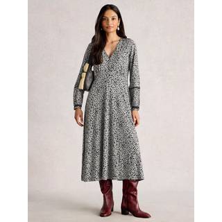 White Stuff White Stuff Grey Megan Lace Jersey Dress - 40