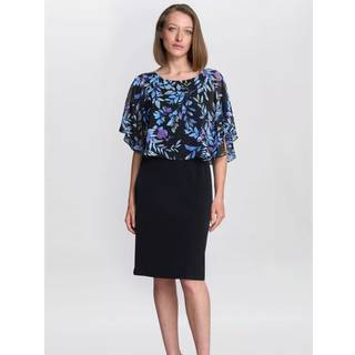 Gina Bacconi Gina Bacconi Jenny sort kjole med blomsterprint i chiffon - EU 40 (UK 12)