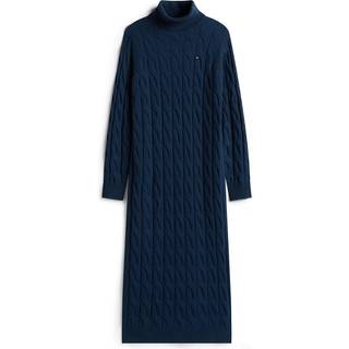 Cable Knit Midi Soft Wool Jumper Dress