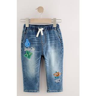 Next Mid Blue Varsity Pull On Jeans (3mths-7yrs)