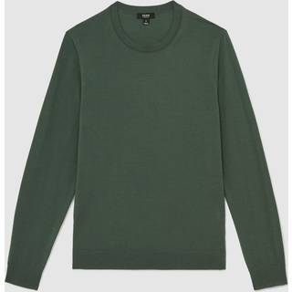 Reiss Reiss Kale Green Wessex Merino-Wool Crew-Neck Jumper