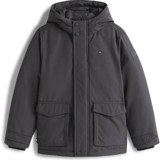 Tommy Hilfiger Tommy Hilfiger Black Essential Logo Patch Hooded Parka