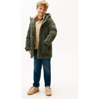 Corduroy Logo Patch Hooded Parka