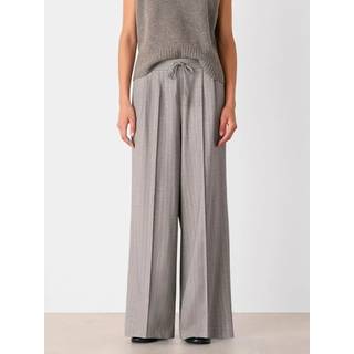 Whistles Whistles Grey Petite Herringbone Wide Leg Trousers