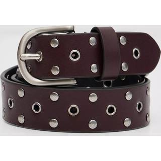 Hush Hush Red Leather Studded Eyelet Belt