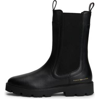 Tommy Hilfiger Tommy Hilfiger Black Leather Cleat Mid Chelsea Boots