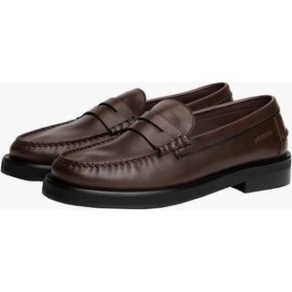Leather Debossed Logo Loafers