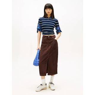 Claire Corduroy Logo Embroidery Midi Utility Skirt